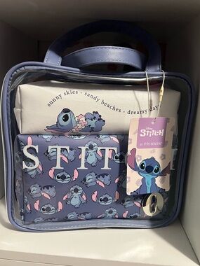 Primark x Disney Stitch 3 Piece Travel Set Cosmetic Bags